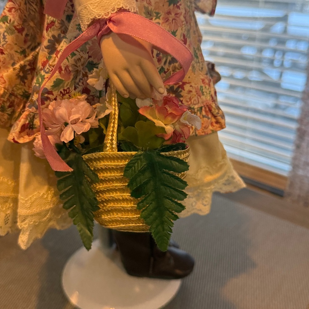 Vintage 19 inch Porcelain Doll with Stand - Picture 6 of 8